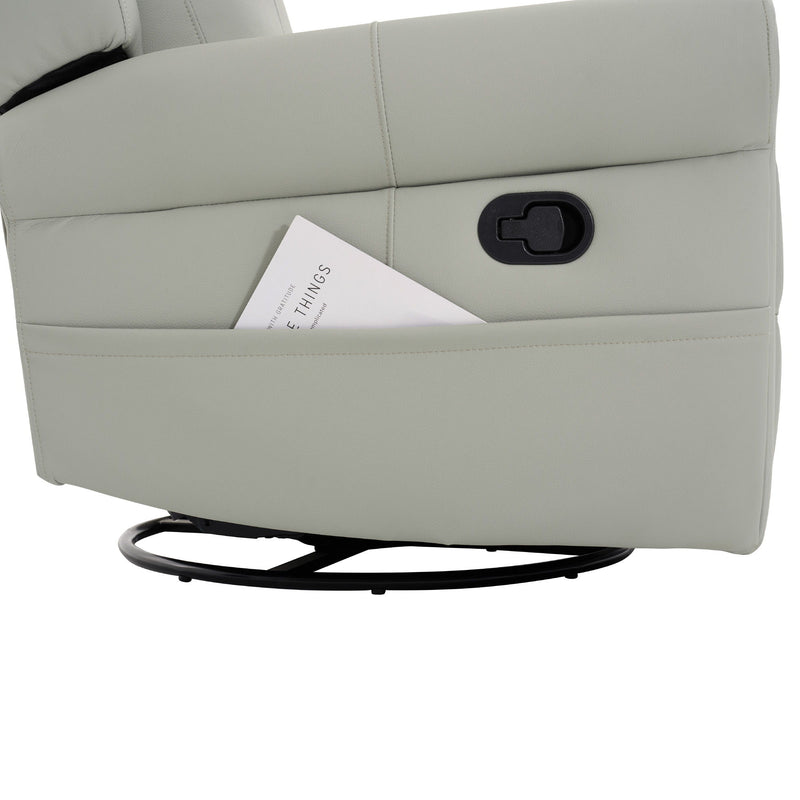 Manual Recliner Chair With 270 Degree Swivel, Massage & Heating, Dual Reclining Positions