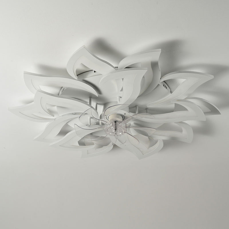 Ceiling Fan With Remote Control And Lights, 6 Speeds, 3 Color Temperatures, Low Profile Flush Mount