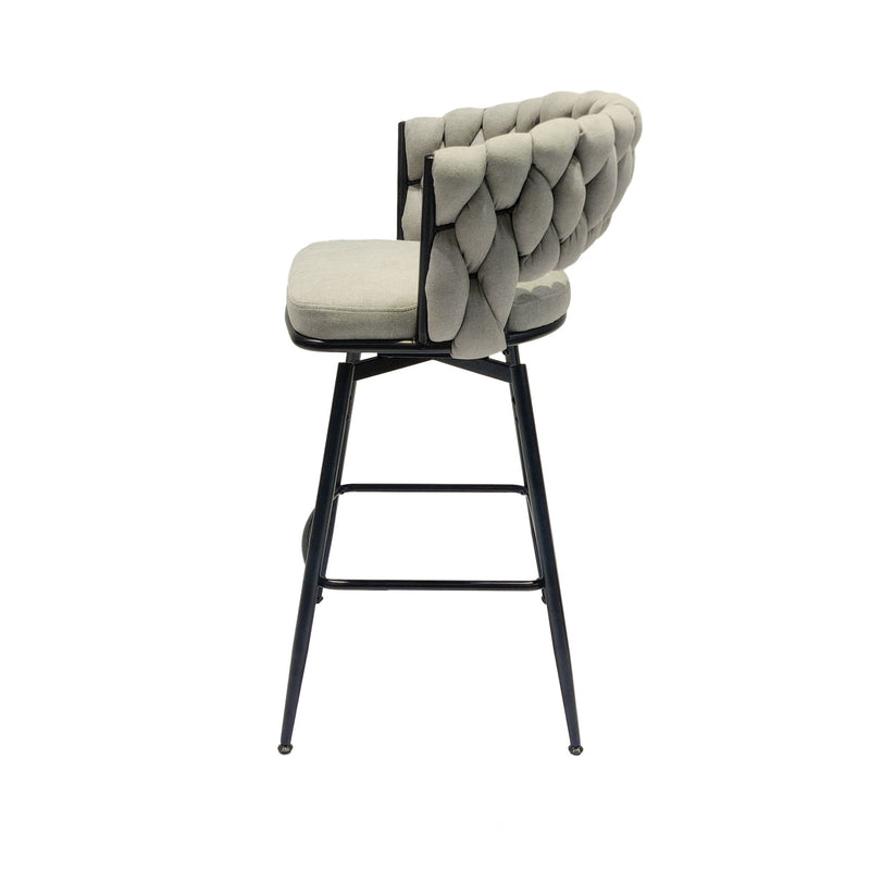 Bar Stool 360 Swivel With Back Footrest