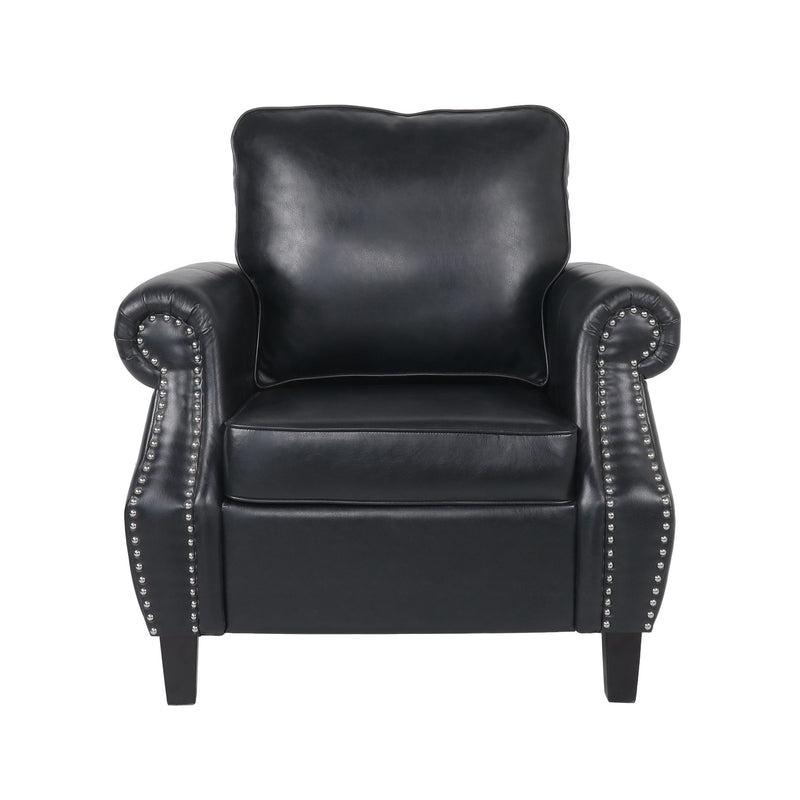 Contemporary Club Chair With Nailhead Trim And Rolled Armrests