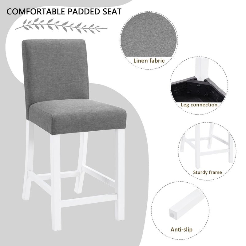 5 Piece Counter Height Table Set With 4 Chairs