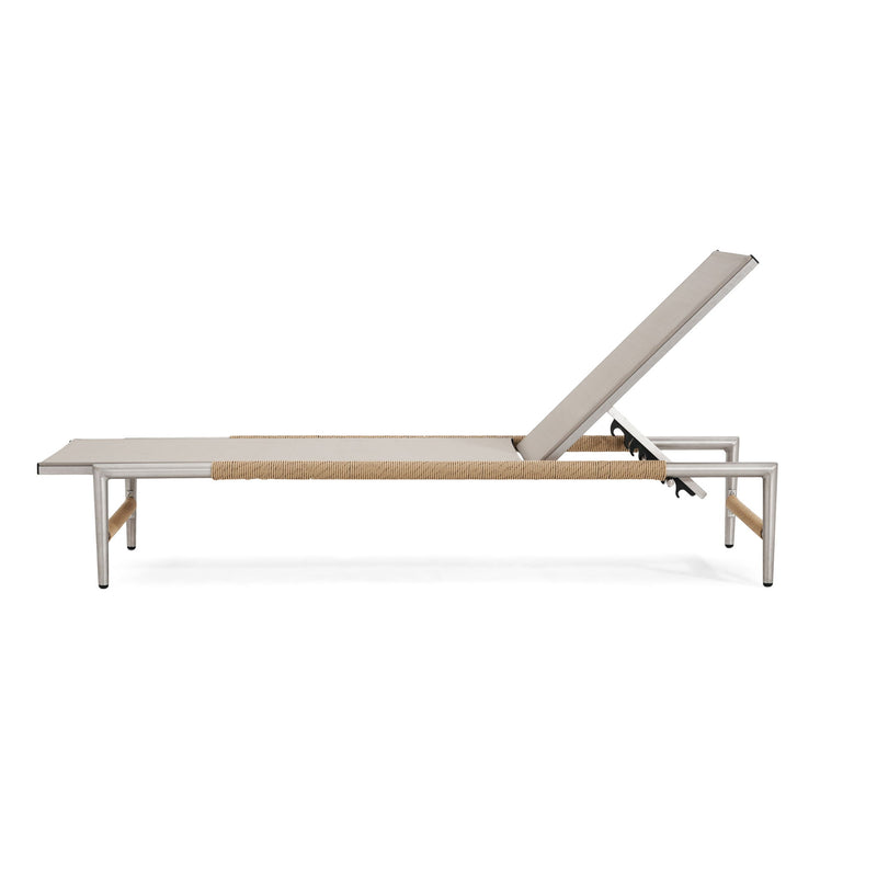 Hargrove - Outdoor Patio Aluminum Chaise Lounge (Set of 2) - Natural / Silver