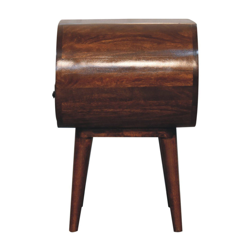 Large Chestnut Circular Bedside