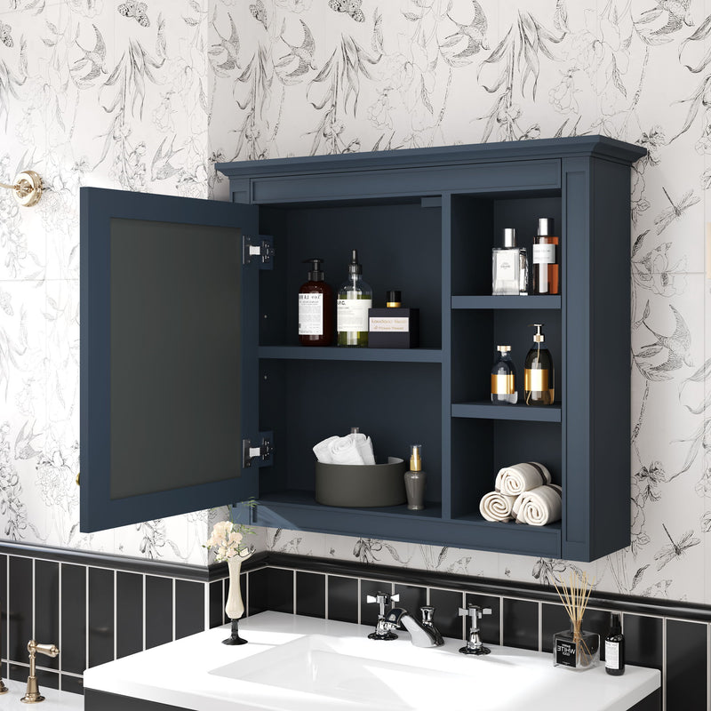 Wall Mounted Medicine Cabinet With Mirror And 3 Open Shelves