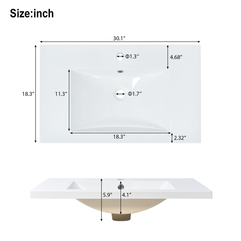 Bathroom Vanity Set With Sink, Combo Cabinet, Bathroom Storage Cabinet, Solid Wood Frame