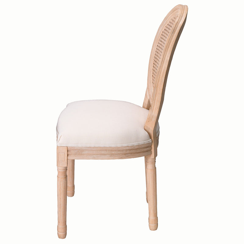 Dining Chairs, Upholstered With Round Back (Set of 2) - Beige