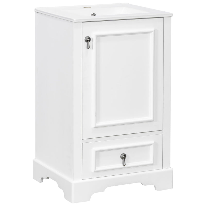 Bathroom Vanity With Sink, Soft Close Door, Adjustable U-Shaped Shelf