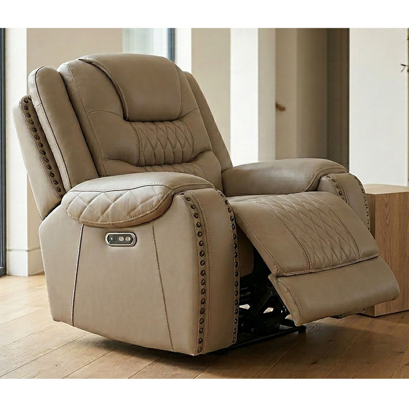 Power Recliner Single Chair With USB Port Living Room Comfort Seating - Toffee