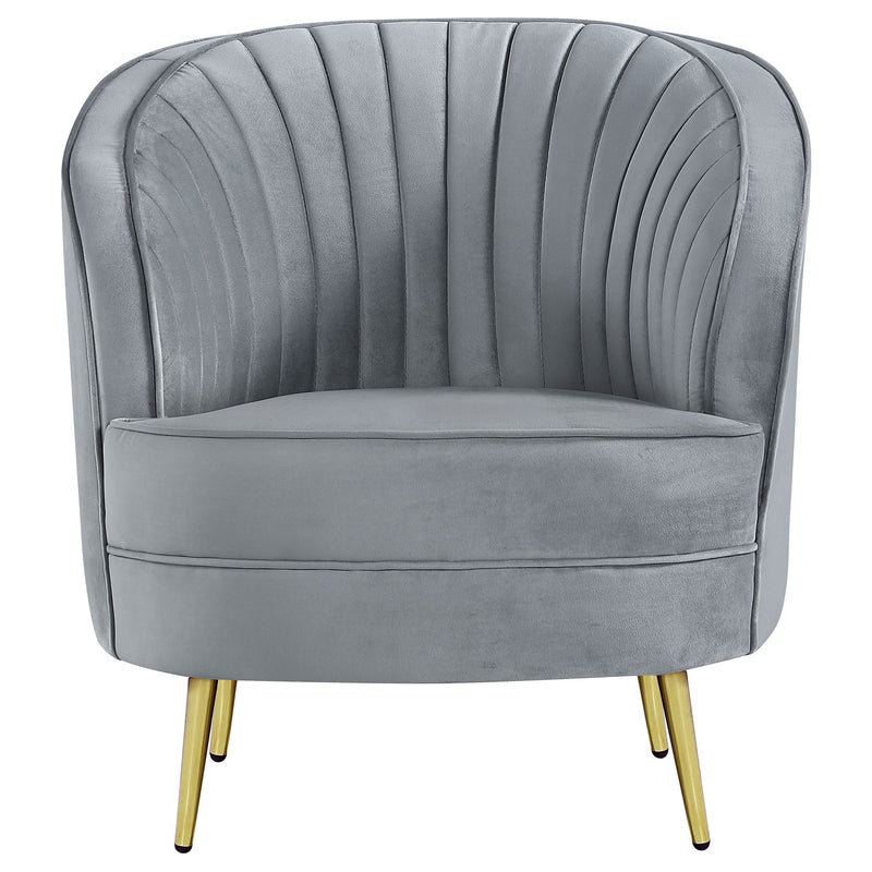 Sophia - 3 Piece Upholstered Channel Tufted Sofa Set - Gray