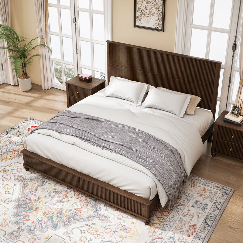 3 Piece Bedroom Set With Bed And 2 Nightstands