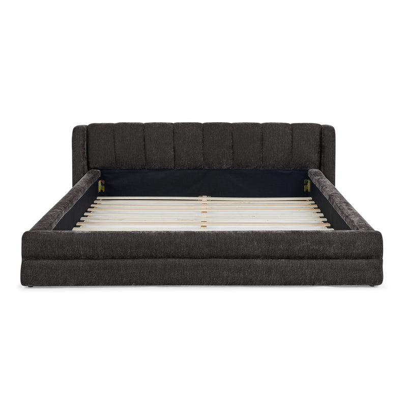 Modern Upholstered Bed Frame With Thick Fabric And Headboard