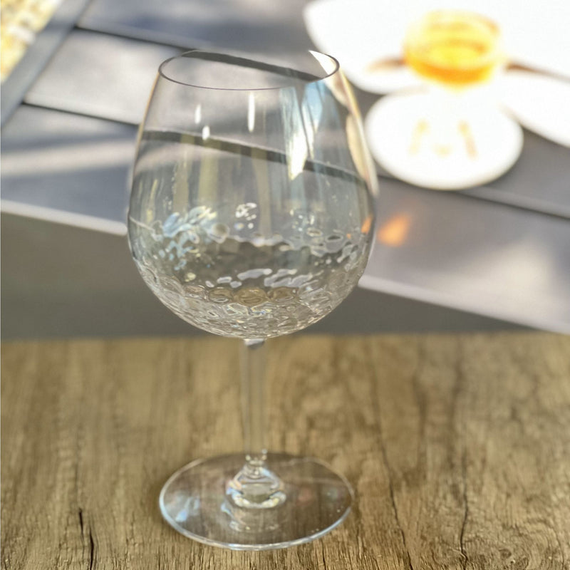 Tritan - Leadingware Unbreakable Wine Glass Set With Hammer Design Bpa Free Plastic, 22Oz - Clear