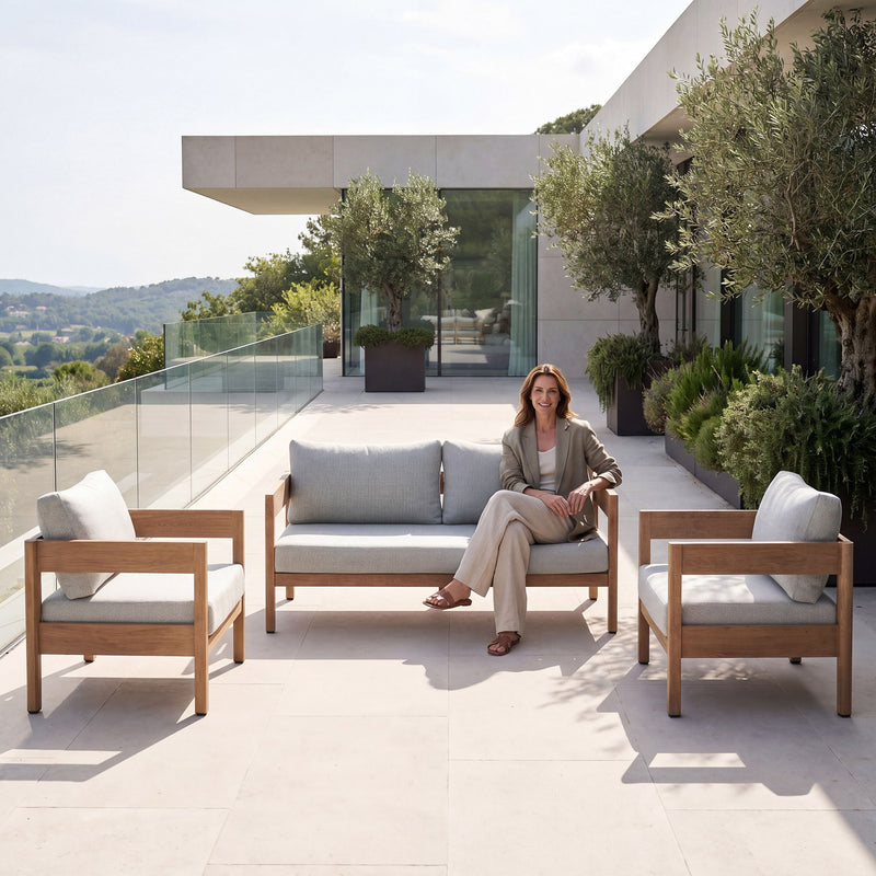 Outdoor Coffee Table - Beige Brown
