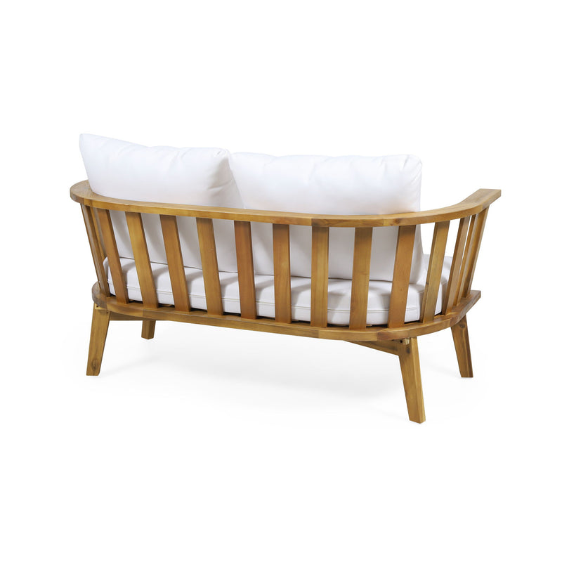 Patio Furniture Set, Outdoor Acacia Wood Patio Club Chair With Table