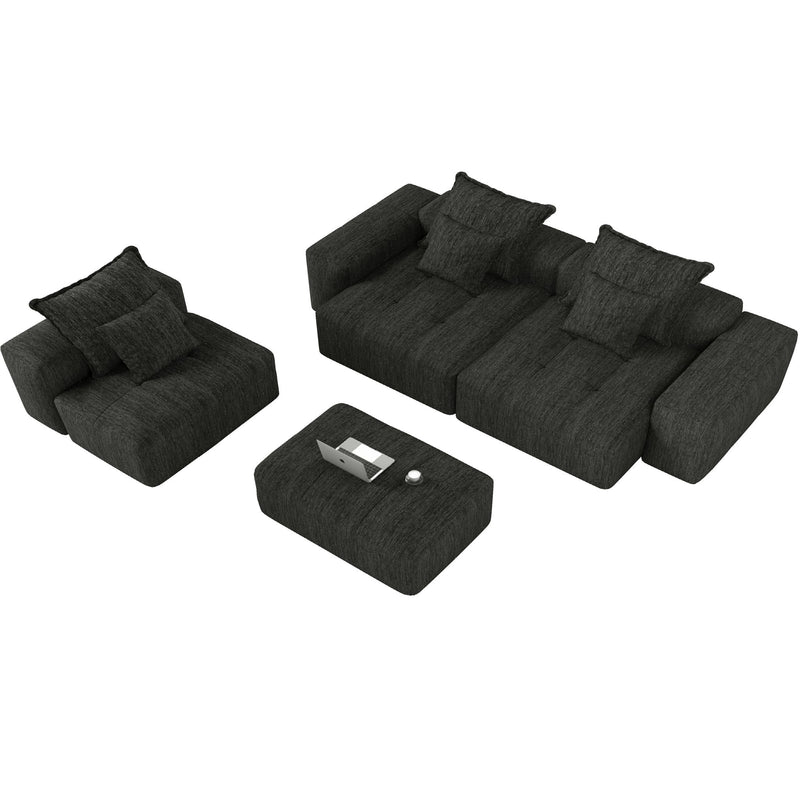 Modern Oversized Diy Combination, Modular Sectional Sofa With Pillows
