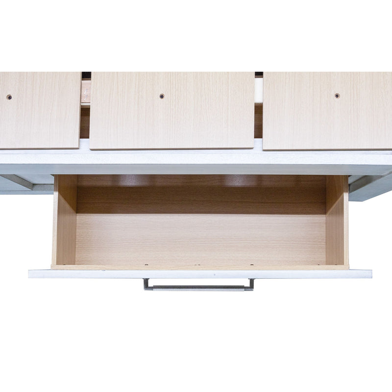 Bed With Built In LED Lights And Open Shelves