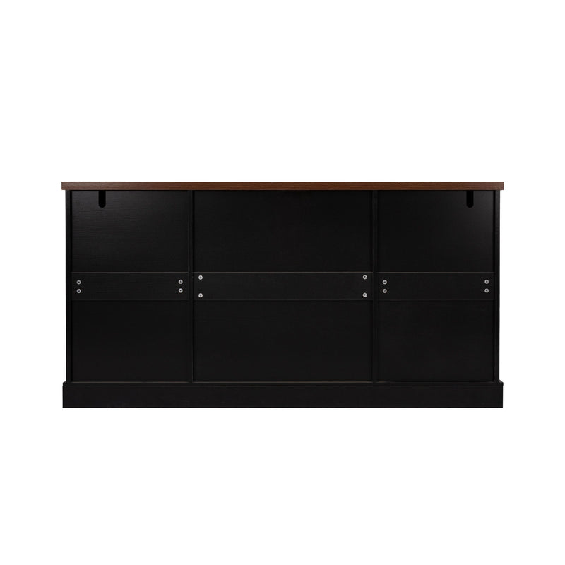 Barn Door Storage Cabinet With 2 Drawers & Door Rack, Adjustable Shelves