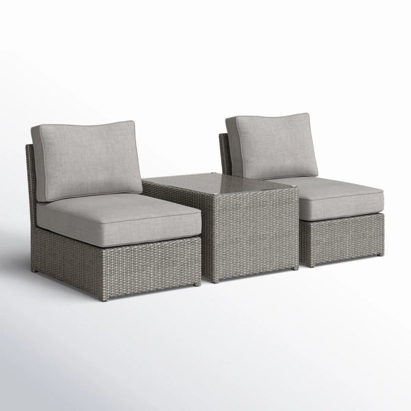 Modern Wicker Outdoor Seating Set With Cushions