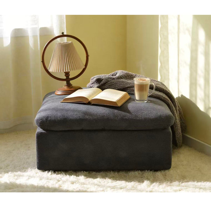 Full Compressed Ottoman - Dark Gray