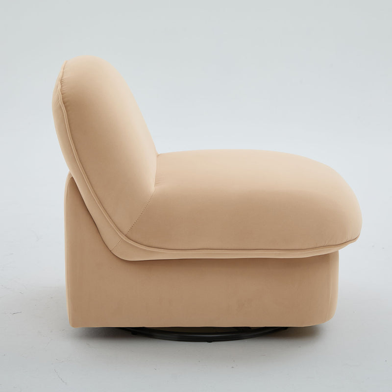 Pumpkin Shaped Swivel Accent Chair, 360 Degree Rotation For Living Room