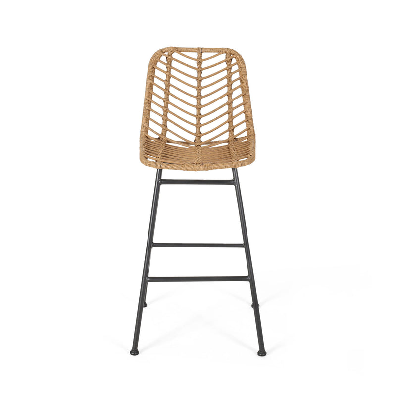 Sawtelle - Outdoor Wicker Barstools (Set of 2)