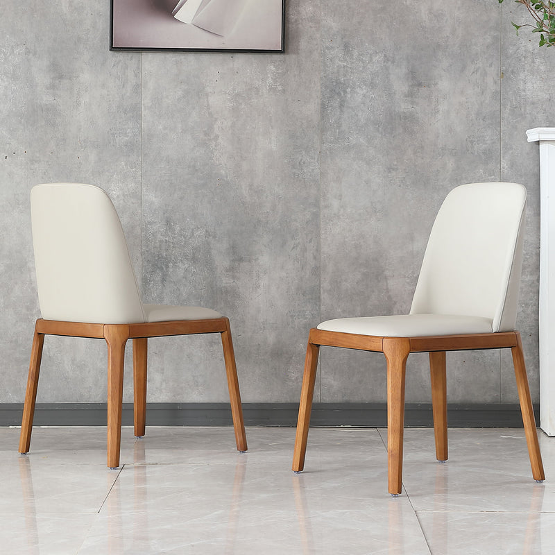 Modern Dining Chairs, Wooden Legs (Set of 2) - Gray