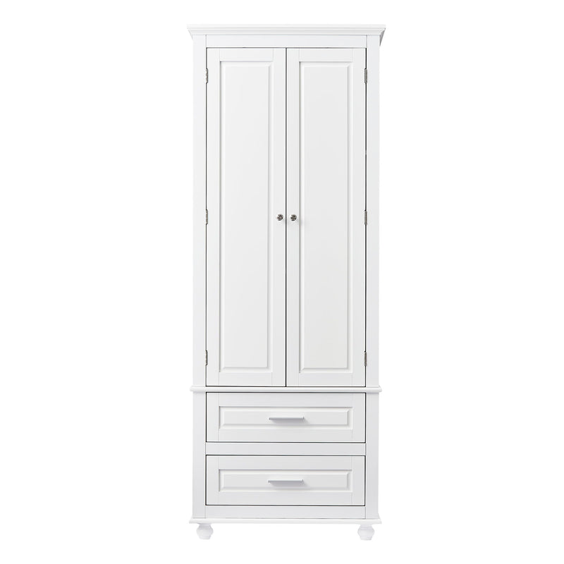 Tall Storage Cabinet With 2 Drawers For Bathroom