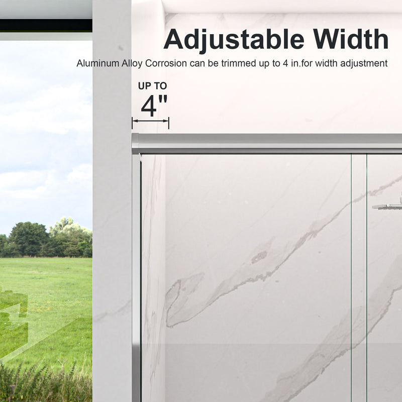Modern Semi Frameless Double Sliding Shower Door