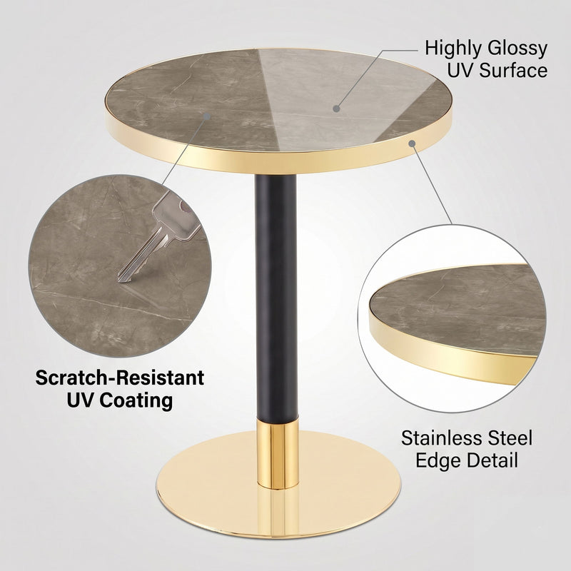 Round Table For Kitchen - Black / Gray / Gold