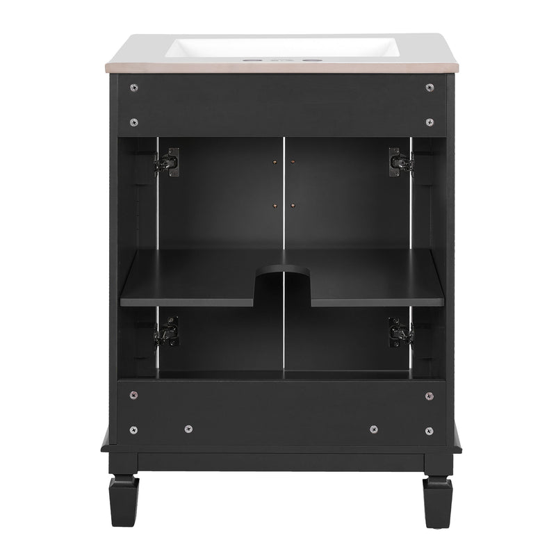 Bathroom Vanity With Top Sink, Cabinet With 2 Soft Closing Doors