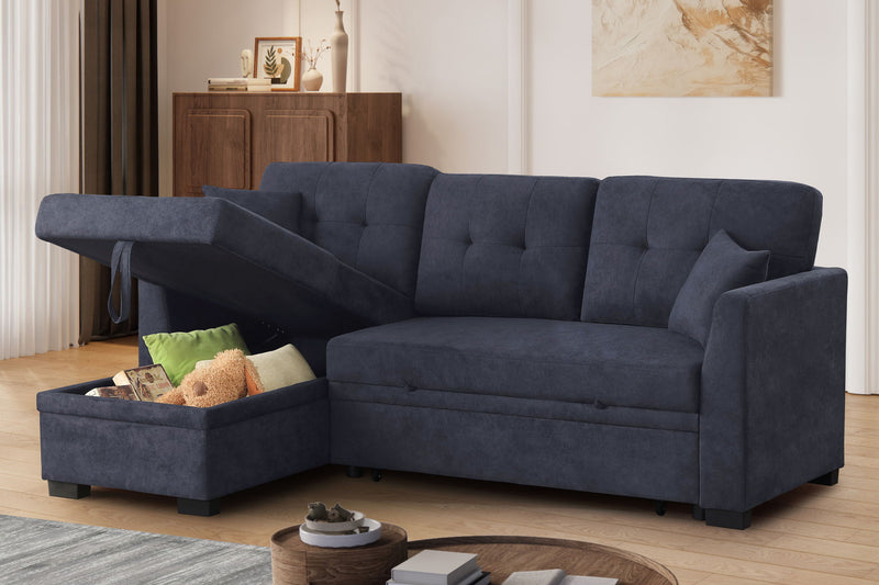 Sectional Sofa Bed - Dark Blue