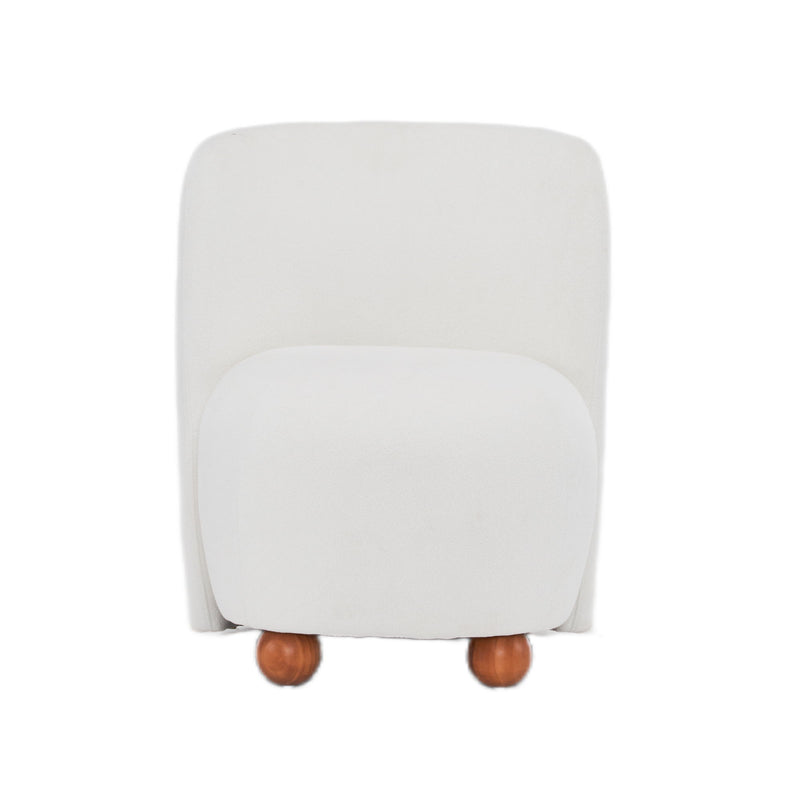 Modern Low Back Accent Upholstered Armless Living Room Chairs, Round Feet