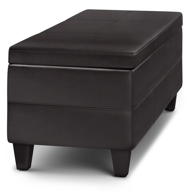 Avalon - Lift Top Rectangular Storage Ottoman - Tanners Brown