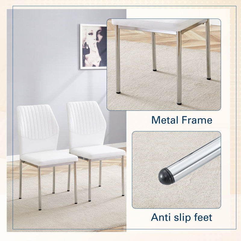 Luxury Simple High Resilience Dining Chair With Metal Legs