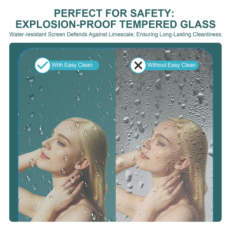 Fold Frameless Shower Door With Tempered Glass - Chrome