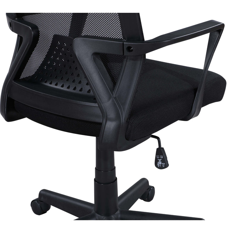 Ergonomic Height Adjustable Office Chair With Armrest - Black