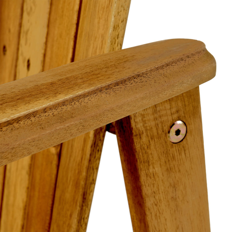 Outdoor Weather Resistant Acacia Wood Adirondack Dining Chairs (Set of 2)