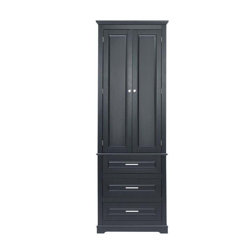 Tall Storage Cabinet With 3 Drawers For Bathroom