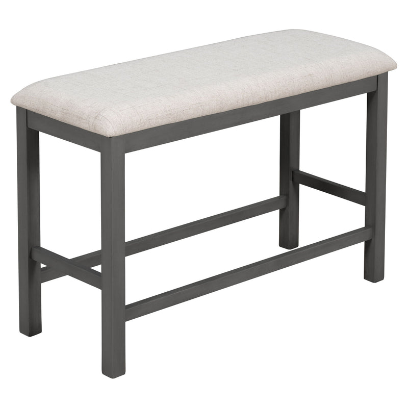 Counter Height Dining Set With Shelf, 4 Chairs And Bench