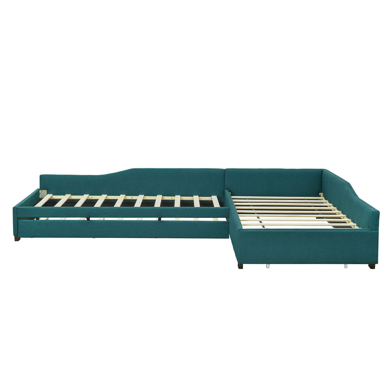 Upholstered Double Daybed With Trundle And Drawer