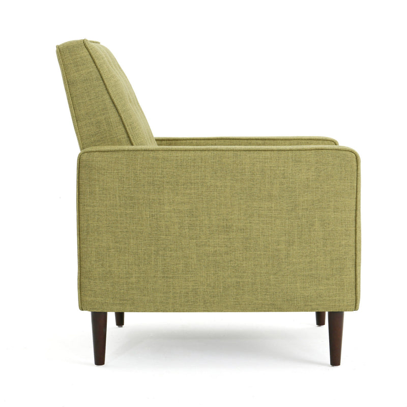 Mid-Century Modern Recliner With Button Tufted Waffle Stitch