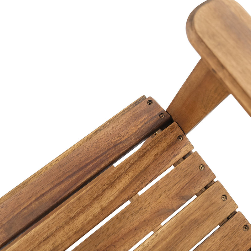 Outdoor Acacia Wood Adirondack Barstools (Set of 2)