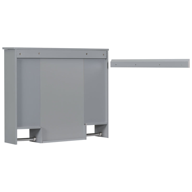 Wall Mounted Bathroom Storage Cabinet With Mirror, Medicine Cabinet With Towel Bar