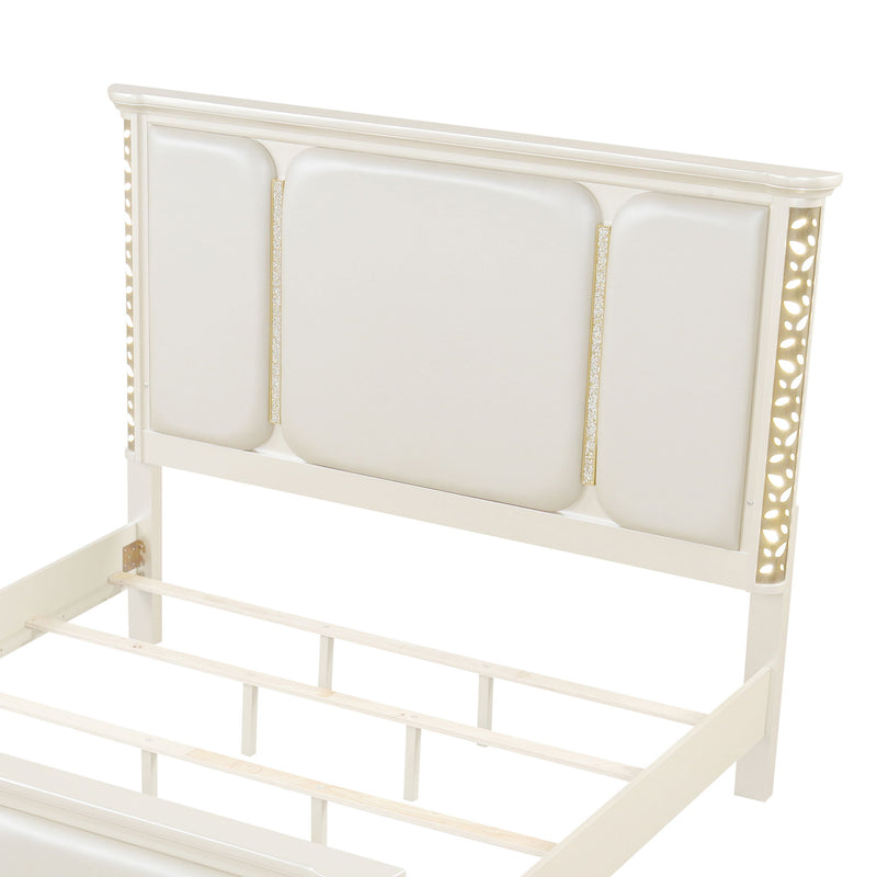 Cinderella - Queen Upholstered Bed - Beige
