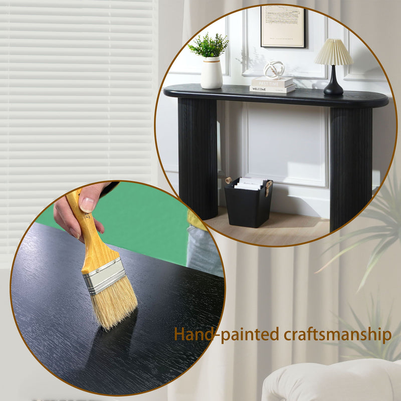 Fluted Cylinder Console Table - Black