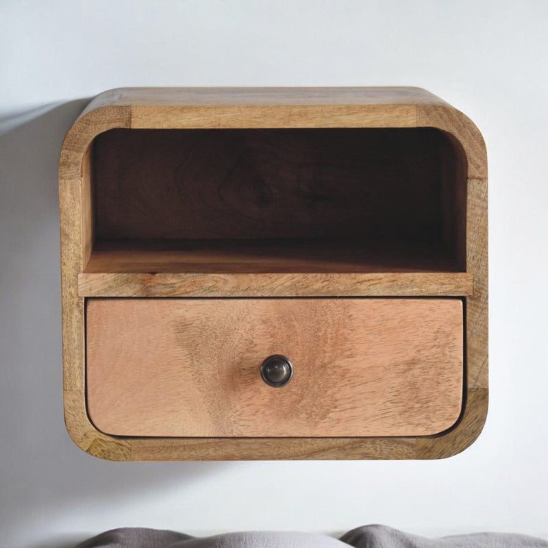 Curved Upper Slot Floating Nightstand