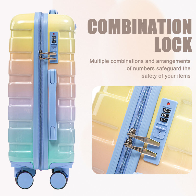 Luggage Set 14" / 20" With Combination Lock And Cosmetic Case