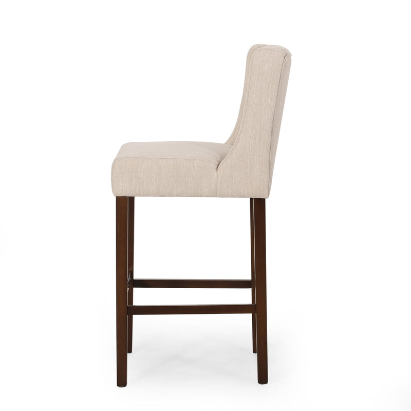 Solstara - Upholstered Dining Barstool With Button Tufted And Wing Back