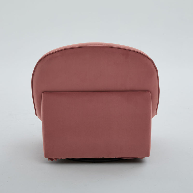 Pumpkin Shaped Swivel Accent Chair, 360 Degree Rotation For Living Room