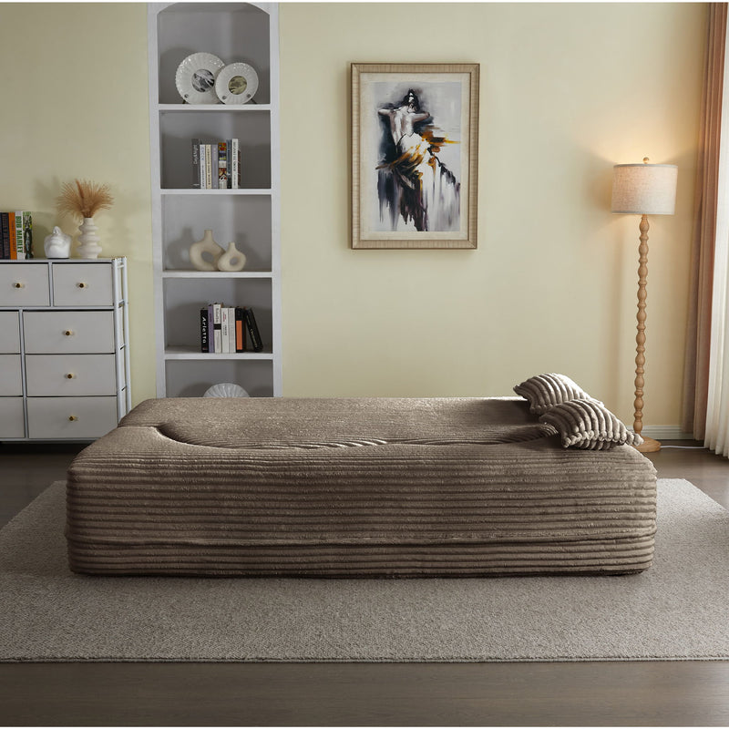 Floor Convertible Sleeper Sofa Bed With 2 Pillows